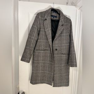 Cole Haan Wool Plaid Coat